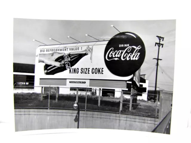 1960's PHOTOGRAPH Drink Coca-Cola Billboard Sign KING SIZE COKE Louisville KY