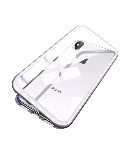 Coque Etui Magnetique Iphone 6/6S/7/8/X/Xs/Xr Plus Max,Verre Trempe Arrière 3