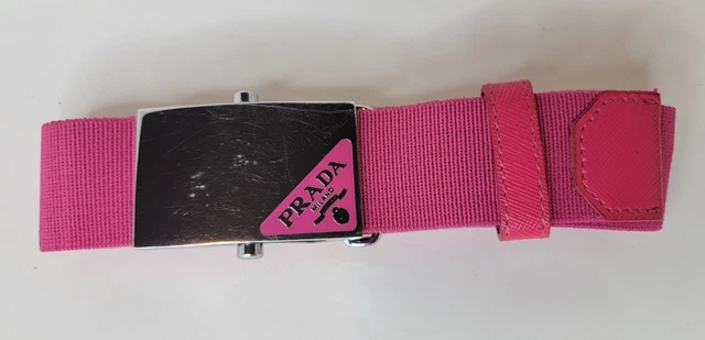 Authentic Prada Womens Elastic Belt Pink 34 Made In Italy A Must Have SHIPS FAST