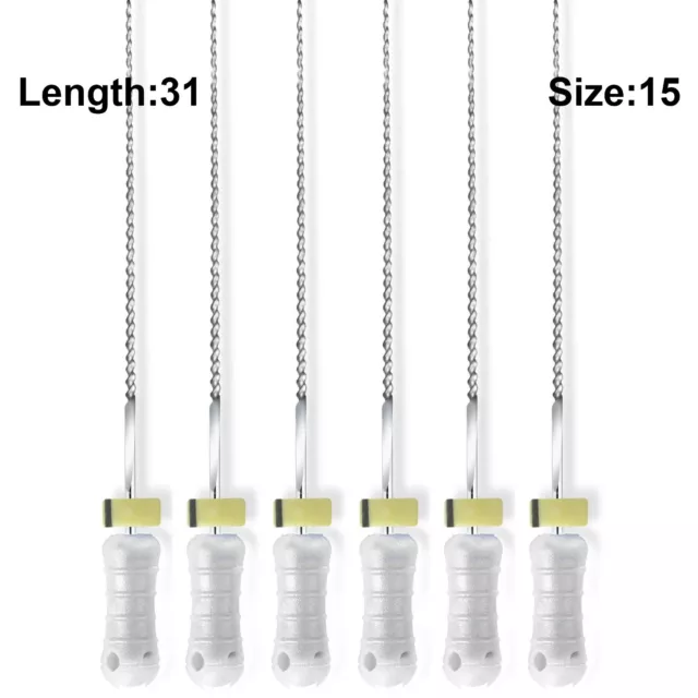 Sky Choice K-Files - 31 mm Length, Size 15 White with Rubber Stopper 6/Pkg