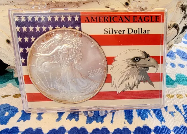 1994 Silver American Eagle Dollar 1 Oz .999 Fine Silver One Dollar Flag Label 1994 Silver American Eagle Dollar 1 Oz .999 Fine Silver One Dollar Flag Label
