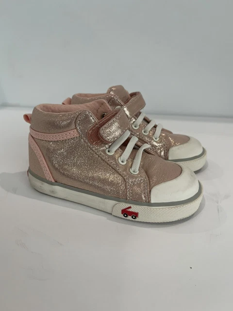 See Kai Run Peyton Rose Shimmer Girls Tennis Shoes Sneakers 8