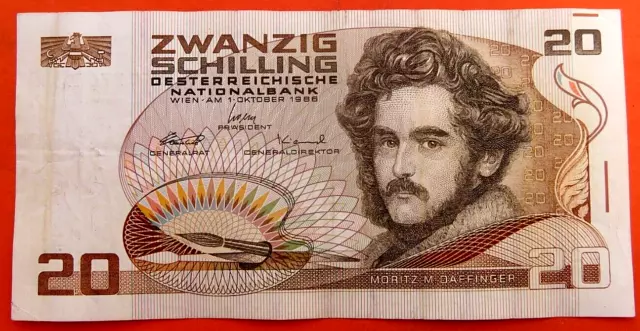 Très Beau  Billet de 20 SCHILLING du  1  OKTOBRE   1986   AUTRICHE