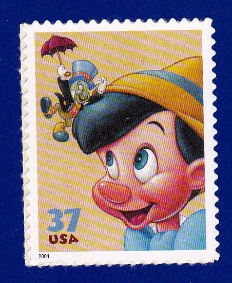 Disney Pinocchio Stamp The Art Of Friendship Jiminy Cricket 2004 New Single  Mnh