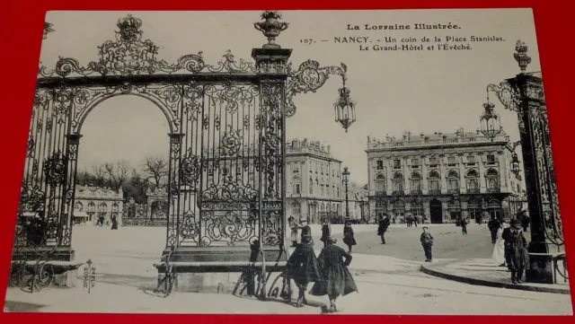 Cpa Carte Postale 1910-1920 Nancy Place Stanislas Grand Hotel Eveche Lorraine 54