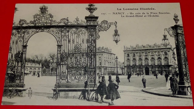 Cpa Postcards 1910-1920 Nancy Place Stanislas Grand Hotel Eveche Lorraine 54