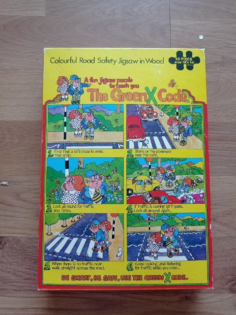 Vintage The Green X Code 48 Piece Wooden Jigsaw Puzzle VGC