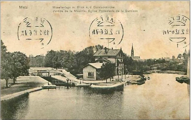 57.Metz.jardins De La Moselle.eglise Protestante De La Garnison.taches