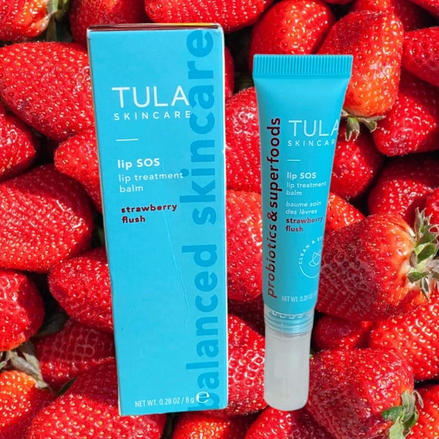 Lip Balm Treatment Tula Skincare SOS Strawberry Flush .28oz 8g Full Size