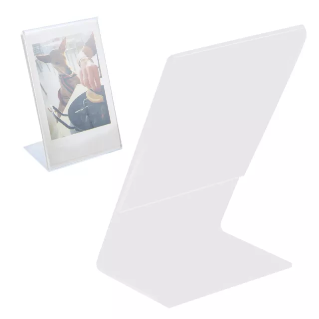 L Shape Clear Acrylic Photo Frame Holder Free Standing Portrait For Instax CRY