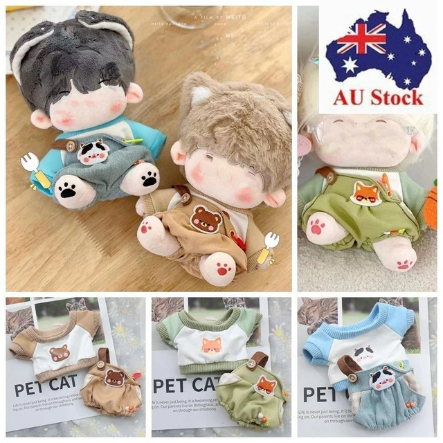 T-shirt Trousers Suit Cartoon Animal Pattern 20cm Doll Clothes Suspender Pants