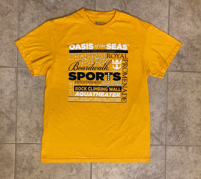 ROYAL CARIBBEAN CRUISE Line Oasis of the Seas TShirt Yellow Size M 9.