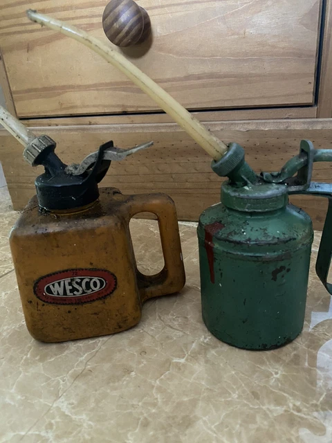 2 x used Wesco oil cans