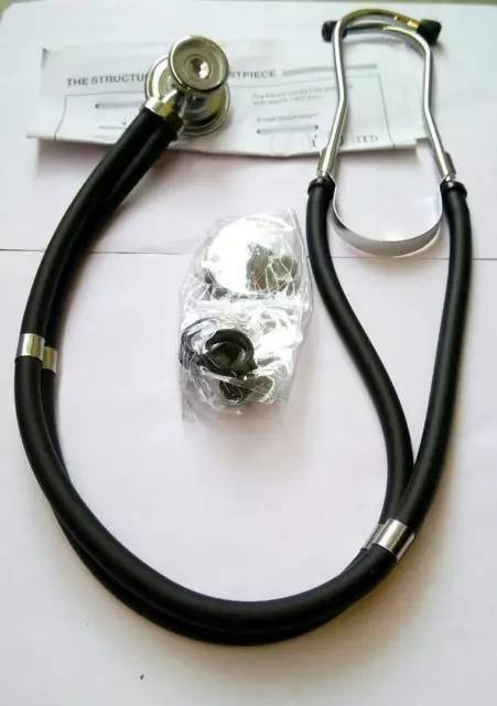 Rappaport Sprague Stéthoscope Nouveau Médical Adulte Usa Double Tête Noir