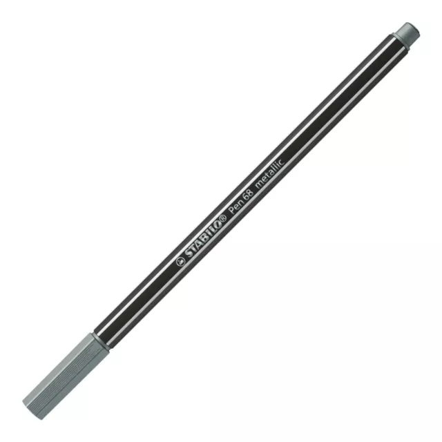 Premium Metallic-Filzstift - STABILO Pen 68 metallic - Einzelstift - silber ...