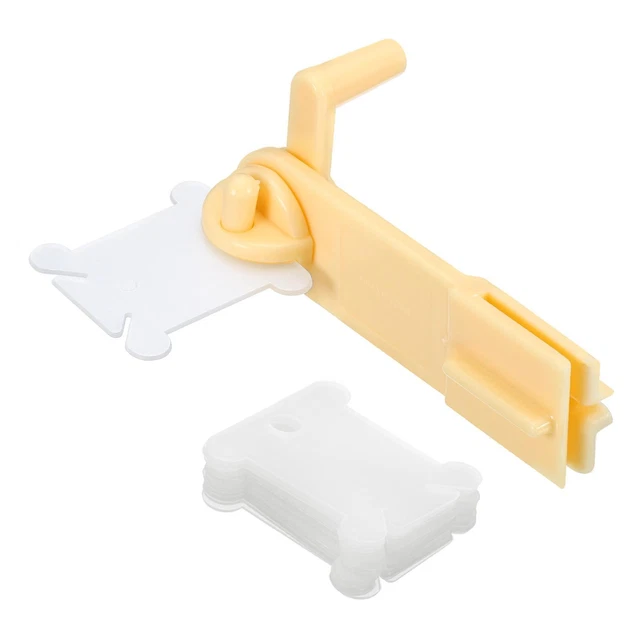 150 piezas placa de tarjeta de hilo de coser de hilo dental de plástico con bobinador, transparente