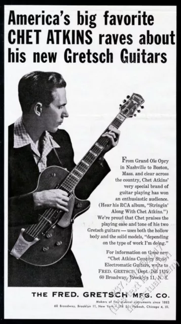 1955 Chet Atkins photo Gretsch guitar vintage print ad 2
