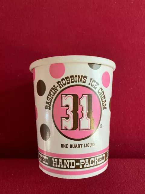1970's, Baskin-Robbins Ice Cream, "Un-used" 1-QT Container  (Scarce / Vintage)