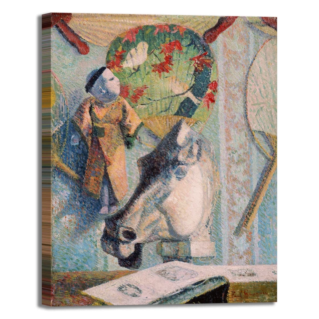 GAUGUIN NATURA MORTA testa cavallo quadro stampa tela dipinto telaio ...