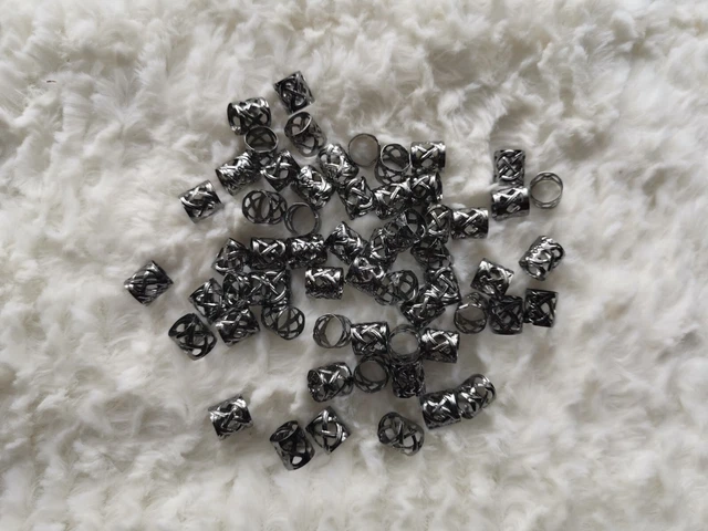 20 pcs black hair metal ring beads braids dreadlocks