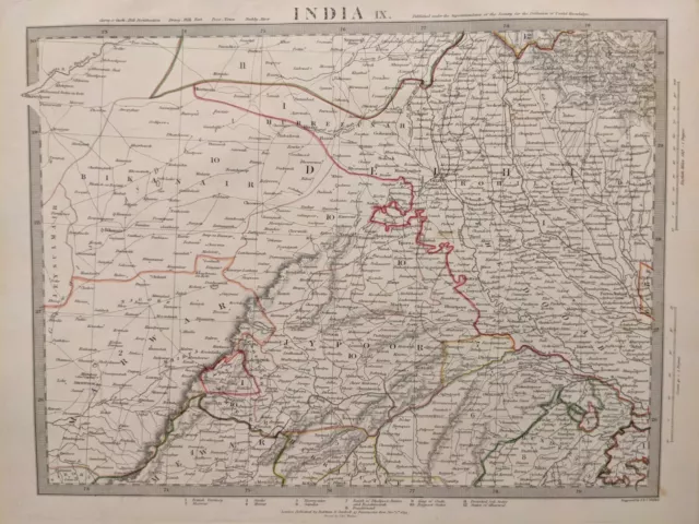 1833 SDUK: Map of India (IX) - Rajasthan, Haryana, western Uttar Pradesh