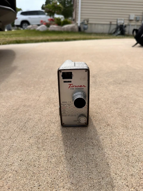Vintage Tower Model T 92 8mm Movie Camera Sold by Sears with Case With 3 Lenses