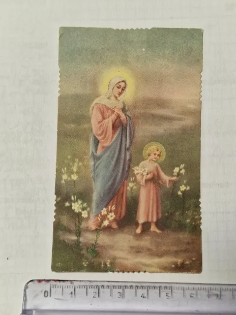 Santino Holy Card fustellato Orazione di San Bernardo alla Santissima  ZA1077 ^