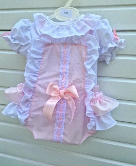 4-5 years BABY GIRLS SPANISH Romany BLOUSE AND PINK FRILLY BUM ROMPER SET