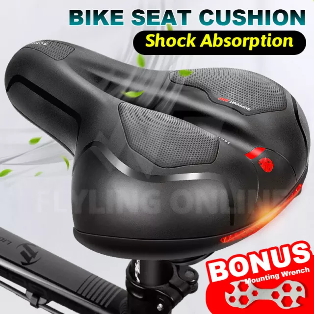 Bike Seat Big Wide Bum Bicycle Saddle Sporty Gel Cruiser Extra Comfort Soft Pad