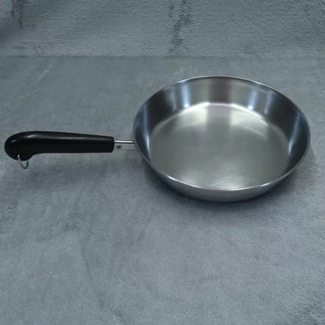 VTG Revere Ware 9 In Frying Pan Skillet Tri-Ply Bottom Stainless Steel Korea