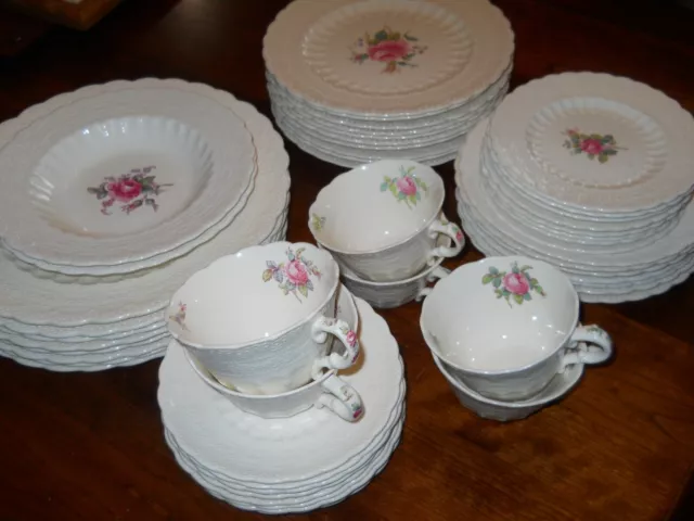 Spode's Jewel Copeland "Billingsley Rose" Dinnerware Plates Bowls Cups/Saucers