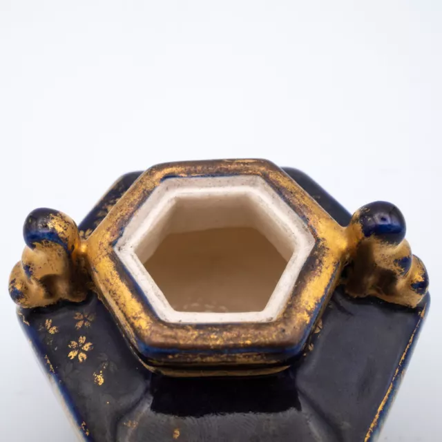 Antique Japanese Satsuma Hexagonal Koro Incense Burner by Fuzan 冨山 Early 20th c. 3