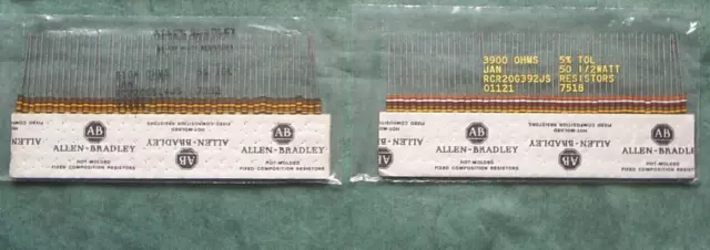 Widerstände Allen-Bradley   0,5 Watt   5% Toleranz, 50 Stück, NOS