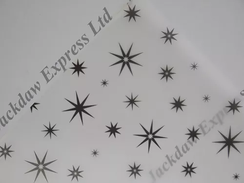 Vellum Printed A4 110gsm Translucent Paper - Black 8 Pointed Star Design JLH5