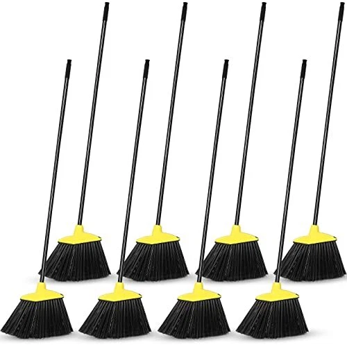 8 PACK BROOMS Heavy Duty Commercial Broom Bulk Indoor Outdoor Broom