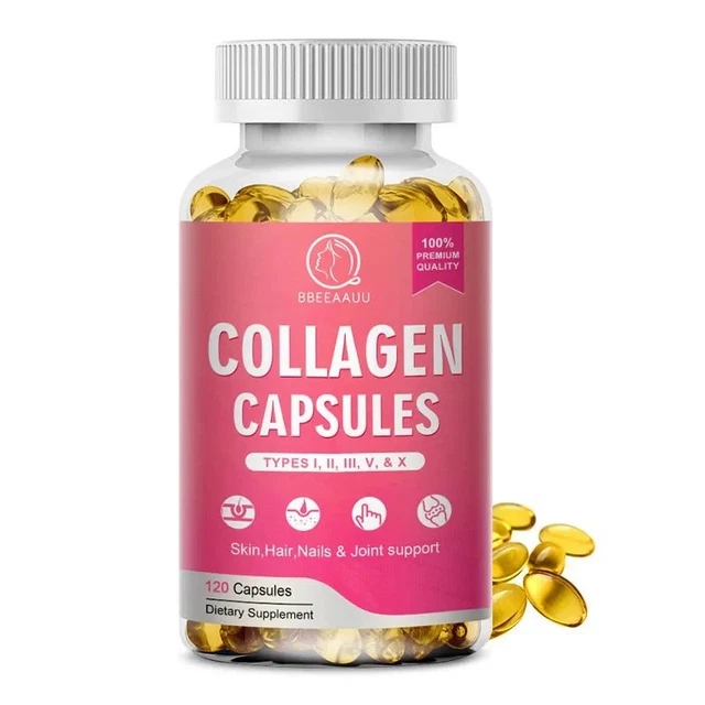 COLLAGEN CAPSULES TABLETS 2600mg Hydrolysed Marine Type 1 Max Strength ...