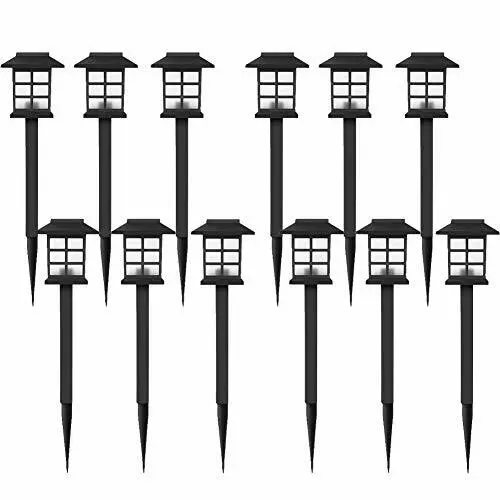 12 Pack Solar Pathway Lights Outdoor LED Solar Powered Garden Lights Walkway