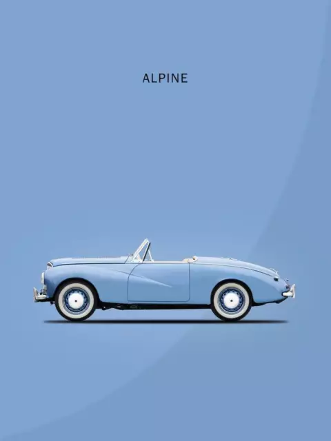 Poster - Sunbeam Alpine Sport, Minimal Modern Classic Car Pop Art, 4 Sizes 2