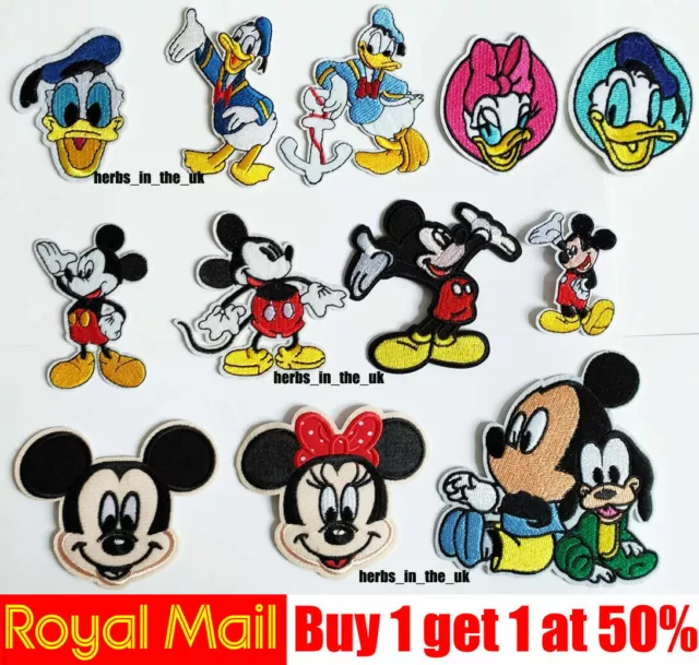 Mickey Mouse Girl Disney Minnie Donald Duck Iron on Applique Patch Badge