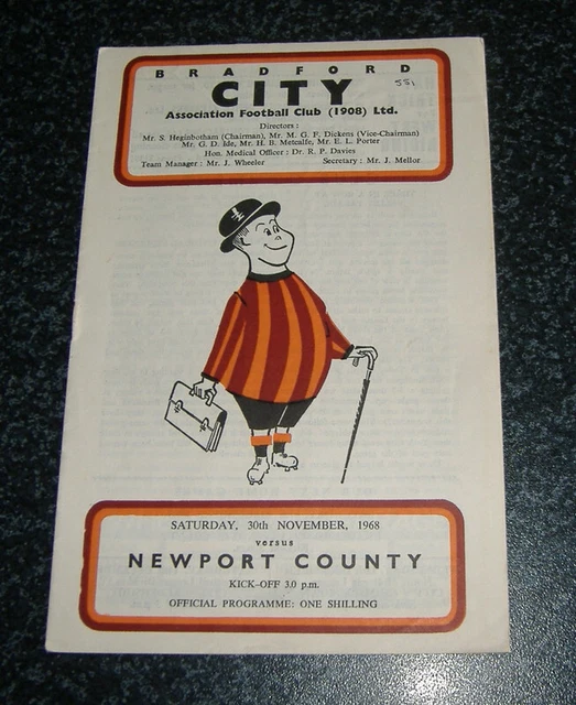 Bradford City v Newport County 1968/69 *EXC*