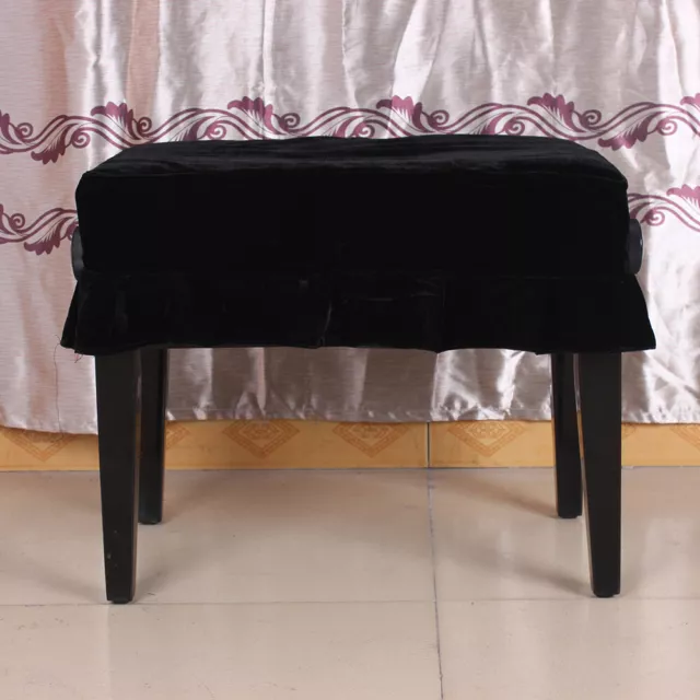 (Black) Piano Chair Cover Piano Bench Stool Cover For Piano Single