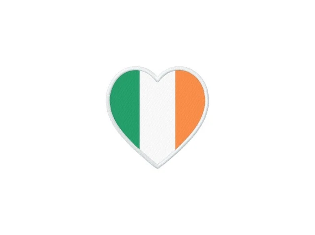 Patch aufnaher aufbugler gedruckt Flaggen flagge fahne herzen IRL irland