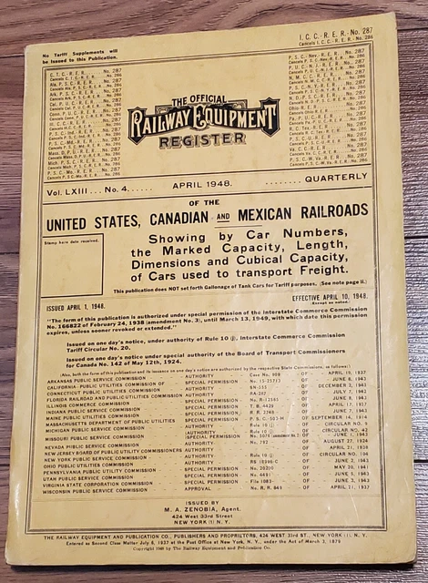 The Official Railway Equipment Register April 1948