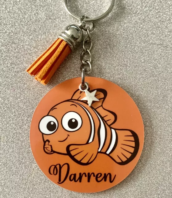 Nemo, Finding Nemo! Disney inspired personalised keyring. Handmade! Gift!