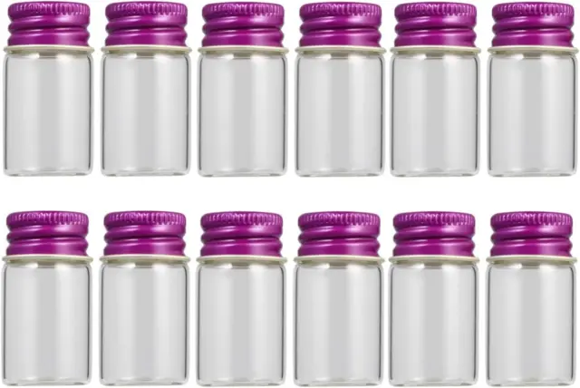 12 piezas Tapa de aluminio Botellas de vidrio Transparente Pequeña Muestra Vacía Viales Tarros de vidrio Sellados
