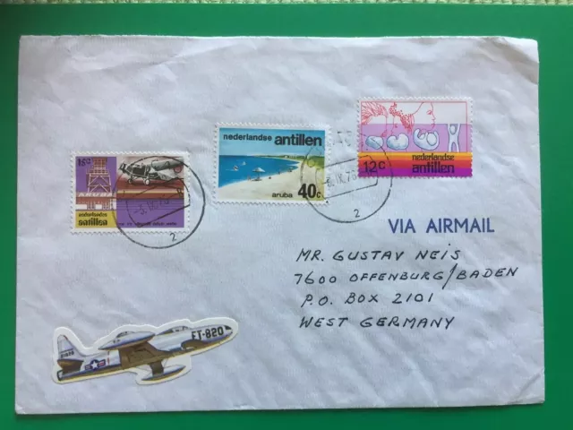 Airmail Brief Cover NL Antillen Aruba Curacao - Offenburg DE 03.09.1976 TOP