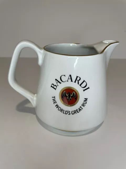 Vintage Bacardi World's Greatest Rum Ceramic Pitcher Jug Arklow Ireland