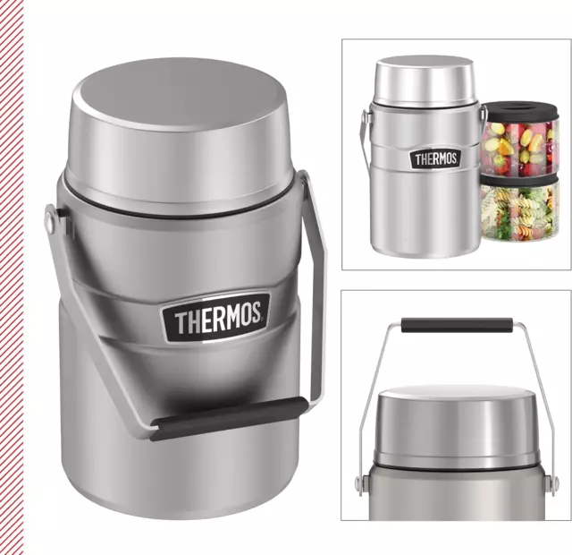 STAINLESS KING FOOD JAR 1,2 L, Contenitore Termico in Acciaio Inox Con Inserti E 2