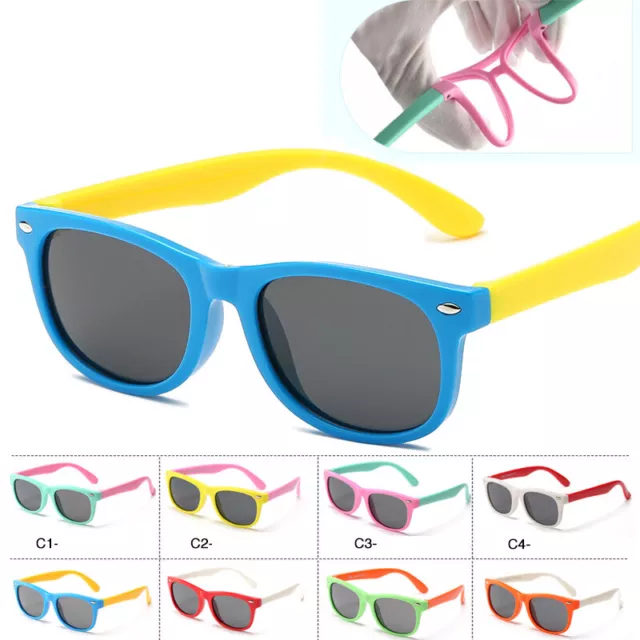 Polarized Children Kids Soft Silicone Sunglasses Boys Girls Eyewear Shades UV400