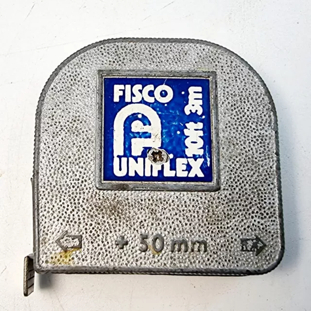 VINTAGE FISCO UNIFLEX 3 M / 10 Ft POCKET METAL TAPE MEASURE 3m / 10Ft